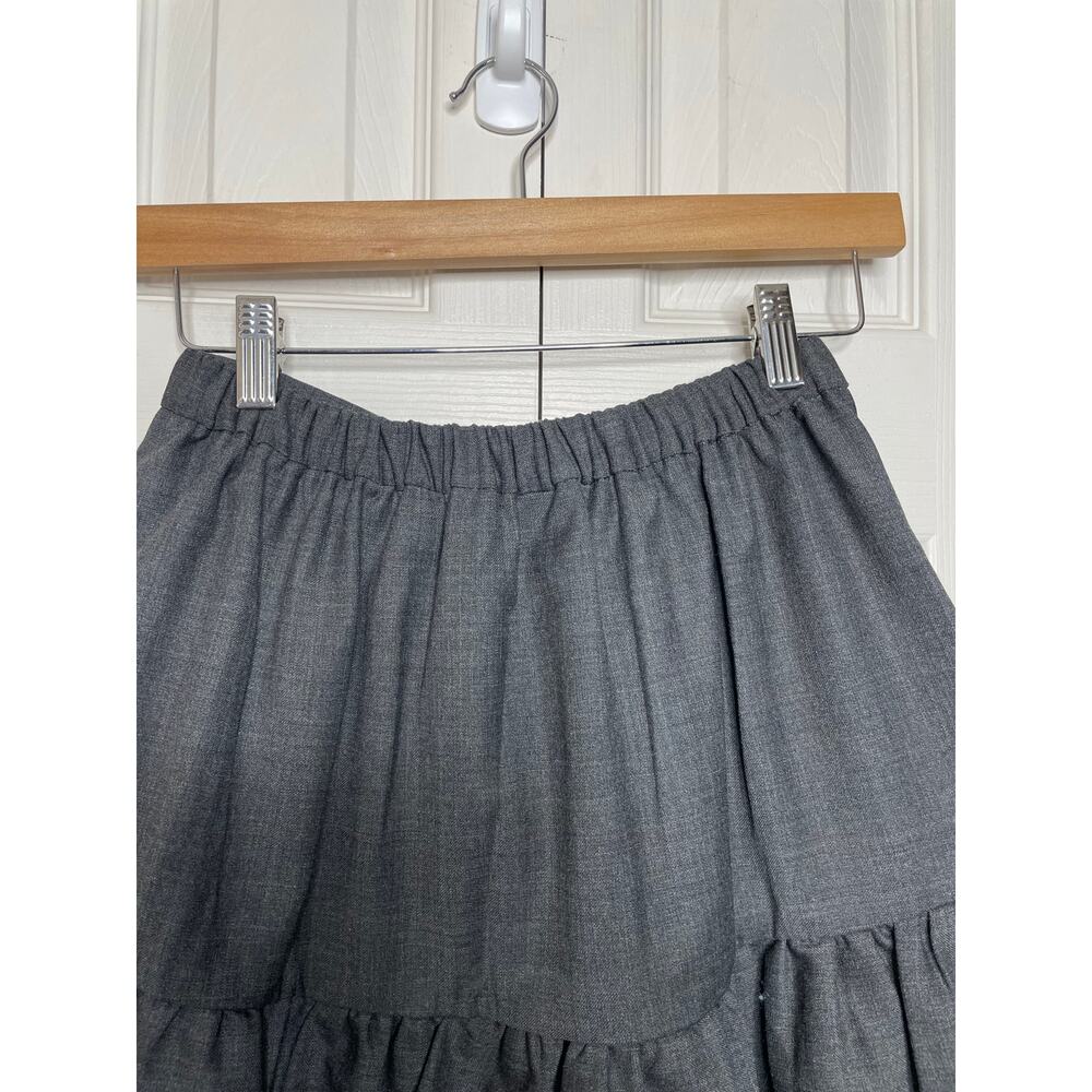 NEW J. CREW Womens Gray Tiered Mini Skirt Size 00 Wool Flannel Ruffle Lined - Picture 5 of 6